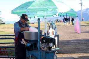 An older man making cotton candy and laughing at me. I took around 10 photos to obtain one that wasn’t blurry, but he probably just thought that I was fascinated by what he was making and that I had never seen it before or something. Silly Americans.