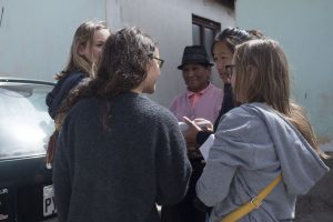 While handing out fliers in Guachala, we came across a woman we interviewed for the film!